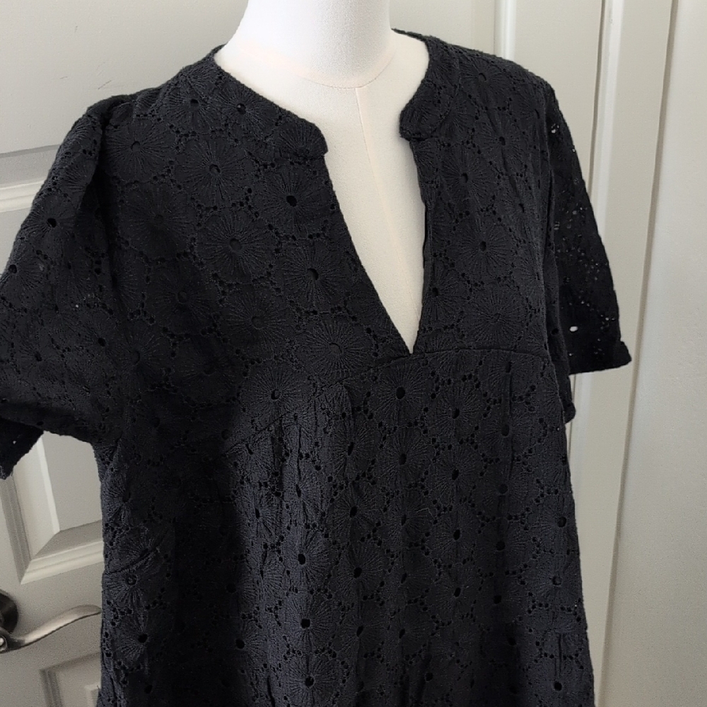 FLAMINGALS Eyelet Midi Dress Black Plus Size XXL NWT - Picture 2 of 12